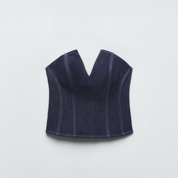 Zara ZW SPLIT DENIM CORSET - Picture 4 of 5